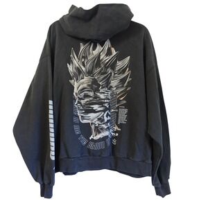 Mens Graphic Hoodie Vegeta Saiyan Prince Dragon Ball Z Black Medium Y2K Anime